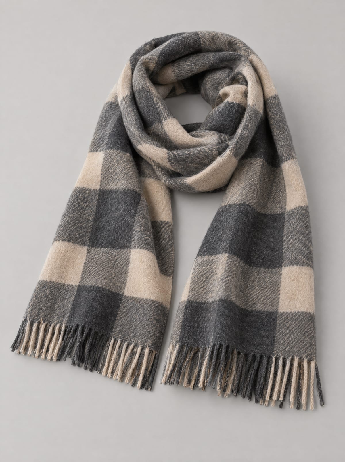 Brushed Check Scarf
